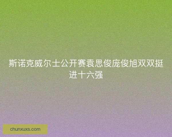斯诺克威尔士公开赛袁思俊庞俊旭双双挺进十六强